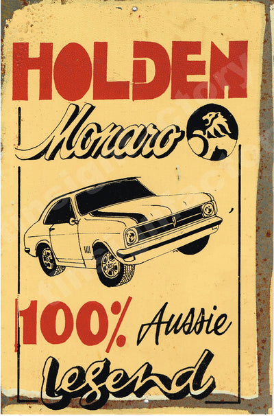 Holden Monaro Legend Rustic Look Vintage Tin Metal Sign Man Cave, Shed-Garage & Bar Sign metal sign