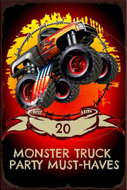 MONSTER TRUCK Rustic Look Vintage Shed-Garage and Bar Man Cave Tin Metal Sign