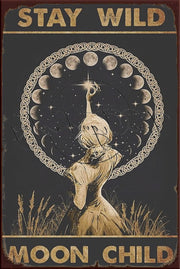 MOONCHILD Retro/ Vintage Tin Metal Sign Man Cave, Wall Home Décor, Shed-Garage, and Bar