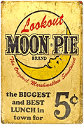 LOOK OUT MOON PIE Rustic Look Vintage Tin Metal Sign Man Cave, Shed-Garage, and Bar - Tin Sign Factory Australia