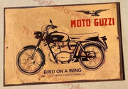 MOTO GUZZI- BIRD ON A WING 20x30 CM Sign | Screen Printed By AUSTRALIAN COMPANY