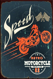 MOTORCYCLE SPEED Rustic Look Vintage Shed-Garage and Bar Man Cave Tin Metal Sign