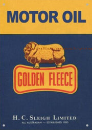 GOLDEN FLEECE MOTOR OIL Man Cave Metal Sign