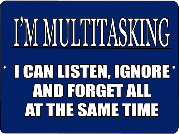 I'M MULTITASKING Retro/Vintage Metal Plaque Sign Style Man Cave Garage Work Office