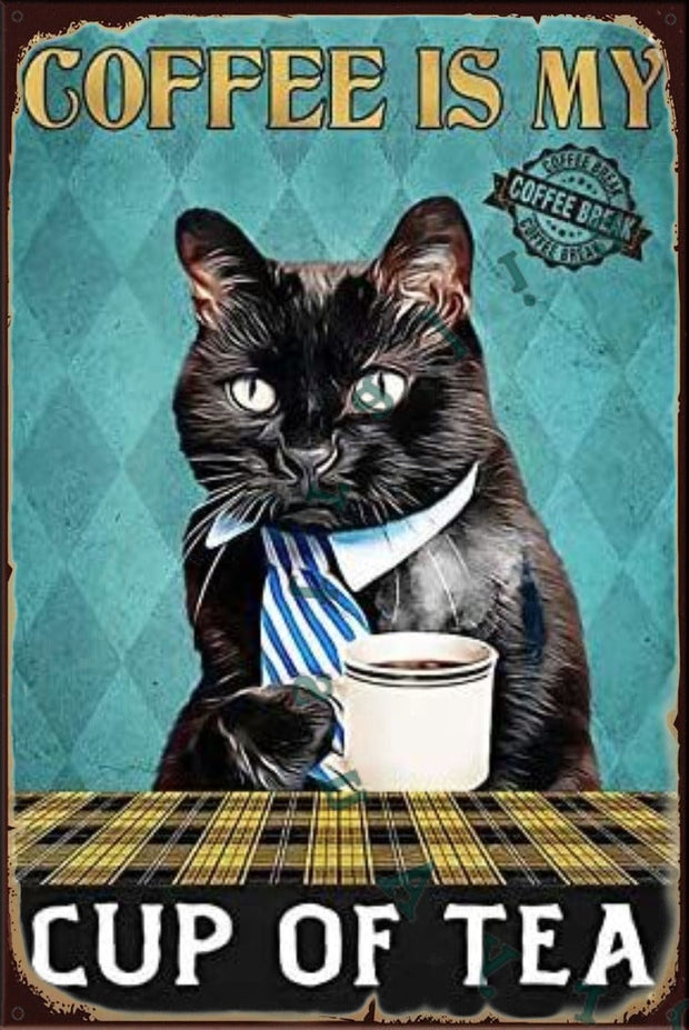 MY CUP OF TEA Rustic Look Vintage Shed-Garage and Bar Man Cave Tin Metal Sign