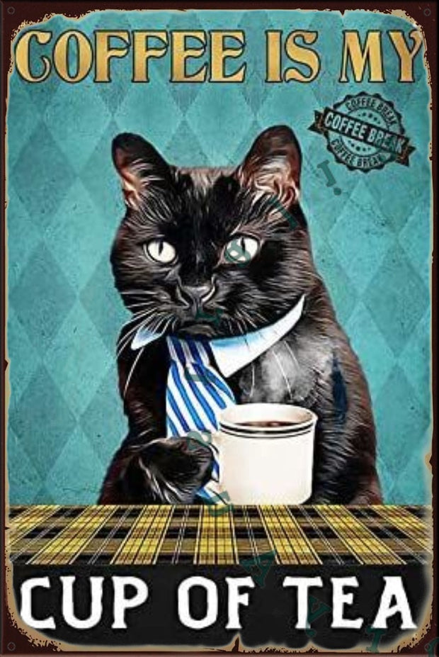 MY CUP OF TEA Rustic Look Vintage Shed-Garage and Bar Man Cave Tin Metal Sign