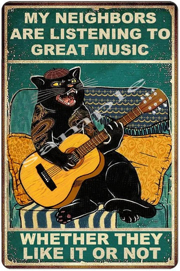 MY NEIGHBOURS ARE LISTENING Retro/ Vintage Café Home Décor, Shed-Garage and Bar Tin Metal Sign