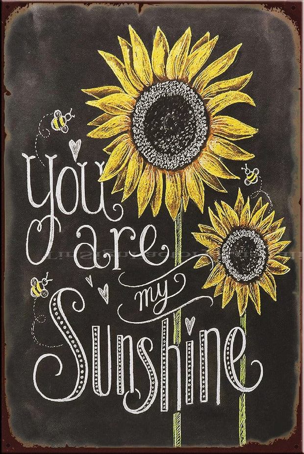 MY SUNSHINE FLOWER Vintage Retro Rustic Wall Décor Plaques Man Cave Metal Sign