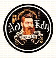 NED KELLY BLACK Retro/ Vintage Round Metal Sign Man Cave, Wall Home Décor, Shed-Garage, and Bar