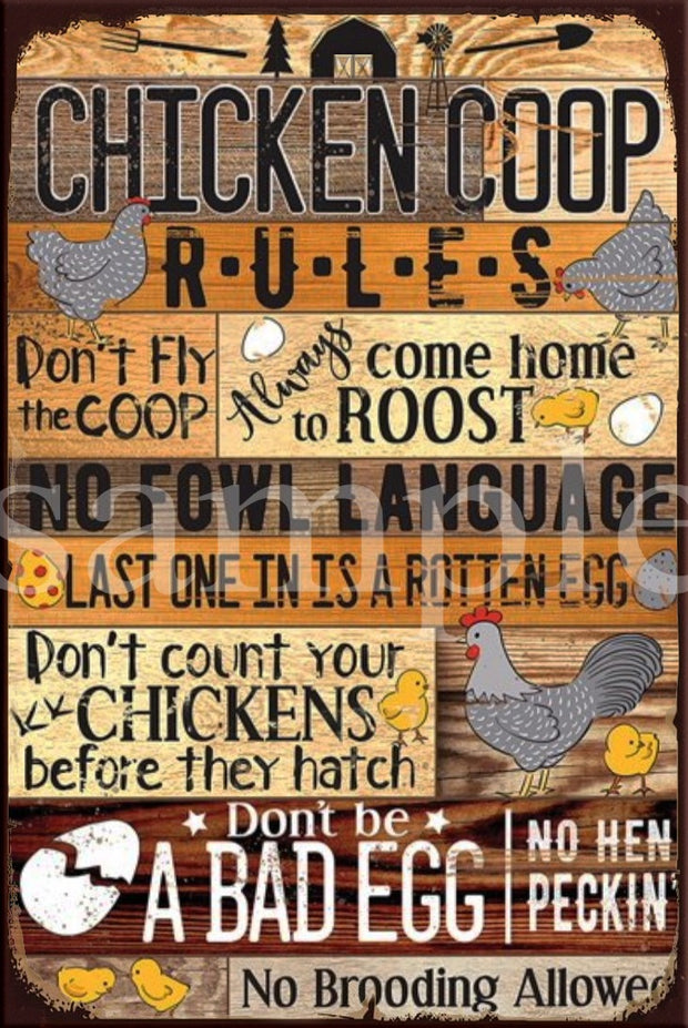 NO BROODING Retro/ Vintage Wall Home Décor, Shed-Garage and Bar Tin Metal Sign