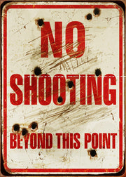 NO SHOOTING BEYOND THIS POINT Retro Man Cave Wall Décor Shed-Garage Tin Metal SignNO SHOOTING BEYOND THIS POINT Retro Man Cave Wall Décor Shed-Garage Tin Metal Sign
