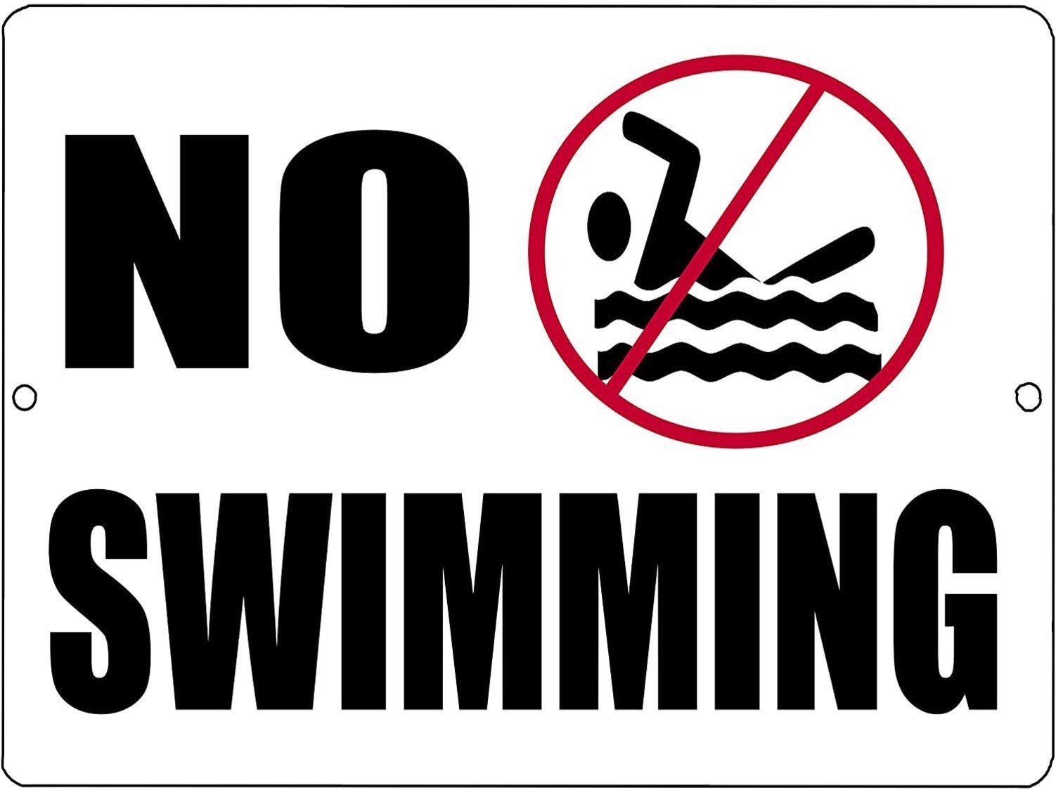 NO SWIMMING Retro/Vintage Metal Plaque Sign Style Man Cave Garage Work Office