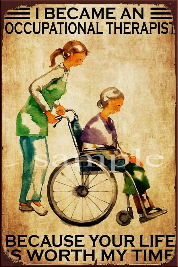 OCCUPATIONAL THERAPIST Retro/ Vintage Wall Home Décor, Shed-Garage and Bar Tin Metal Sign