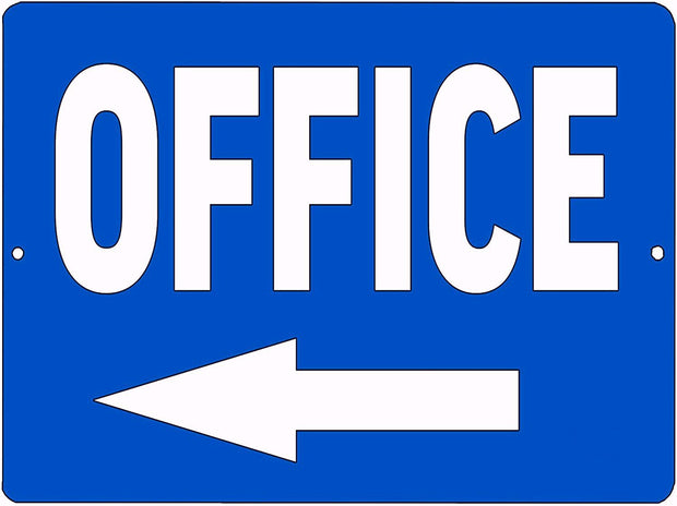 OFFICE LEFT ARROW Retro/Vintage Metal Plaque Sign Style Man Cave Garage Work Office
