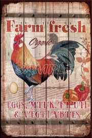 ORGANIC FRESH Retro/ Vintage Tin Metal Sign Man Cave, Wall Home Décor, Shed-Garage, and Bar