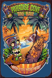 PARADISE COVE Retro/ Vintage Tin Metal Sign Man Cave, Wall Home Décor, Shed-Garage, and Bar