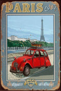 PARIS 1961 Rustic Look Vintage Shed-Garage and Bar Man Cave Tin Metal Sign