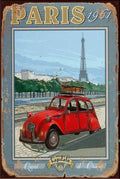 PARIS 1961 Rustic Look Vintage Shed-Garage and Bar Man Cave Tin Metal Sign