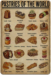 PASTRIES IN THE WORLD Retro/ Vintage Tin Metal Sign Man Cave, Wall Home Decor, Shed-Garage, and Bar