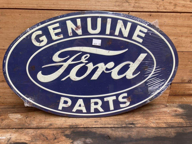 FORD GENUINE PARTS OVAL Vintage Garage Station Advertising Sign