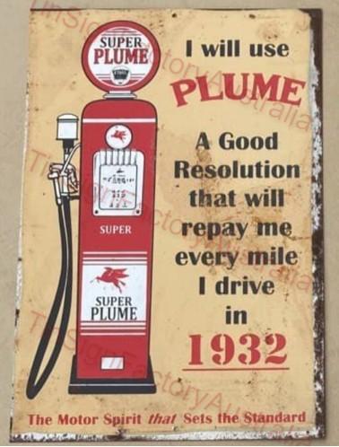 SUPER PLUME 1932 20x30 CM Sign | Screen Printed By AUSTRALIAN COMPANY