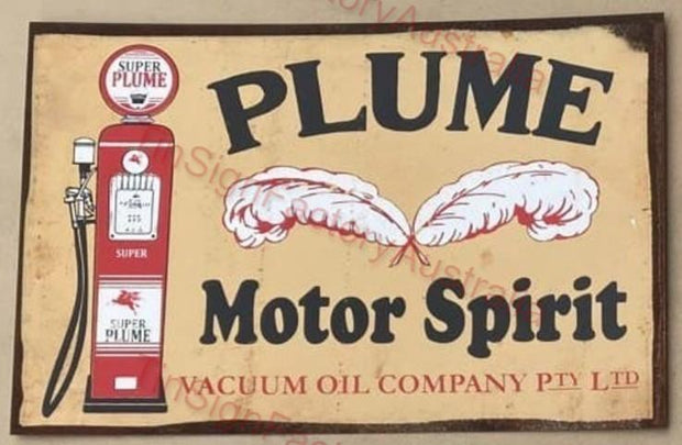 PLUME MOTOR SPIRIT 20x30 CM Sign | Screen Printed By AUSTRALIAN COMPANY