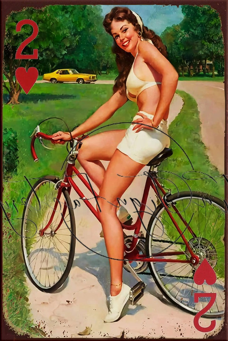 TWO OF HEARTS Retro/ Vintage Tin Metal Sign Man Cave, Wall Home Décor, Shed-Garage, and Bar