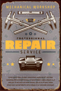PROFESSIONAL REPAIR Rustic Look Vintage Shed-Garage and Bar Man Cave Tin Metal Sign