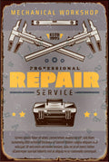 PROFESSIONAL REPAIR Rustic Look Vintage Shed-Garage and Bar Man Cave Tin Metal Sign