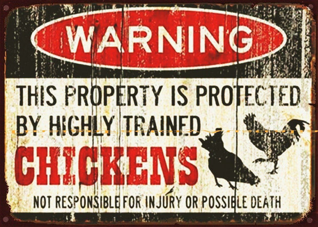 CHICKENS Rustic Look Vintage Tin Metal Sign Man Cave Shed-Garage & Bar