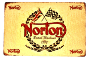 NORTON BRITISH MOTORCYCLES Vintage Style Advertisement UK FlagTin Metal Sign