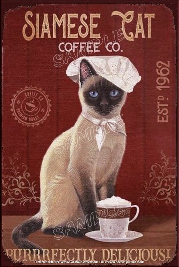 PURRFECTLY DELICIOUS Retro/ Vintage Tin Metal Sign Man Cave, Wall Home Décor, Shed-Garage, and Bar
