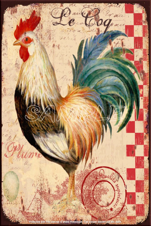 QUALITY ROOSTER Retro/ Vintage Tin Metal Sign Man Cave, Wall Home Décor, Shed-Garage, and Bar
