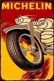 RACING MICHELIN Retro/ Vintage Tin Metal Sign Man Cave, Wall Home Décor, Shed-Garage, and Bar