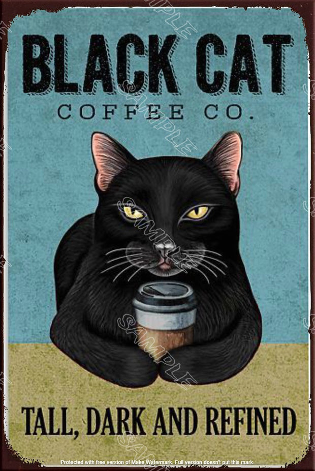 REFINED CAT Retro/ Vintage Tin Metal Sign Man Cave, Wall Home Décor, Shed-Garage, and Bar