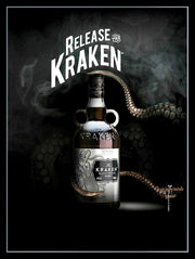 RELEASE KRAKEN Retro/Vintage Metal Plaque Sign Style Man Cave Garage