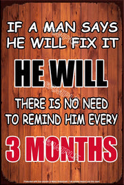 REMIND HIM Retro/ Vintage Tin Metal Sign Man Cave, Wall Home Décor, Shed-Garage, and Bar