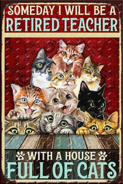 RETIRED TEACHER Retro/ Vintage Tin Metal Sign Man Cave, Wall Home Décor, Shed-Garage, and Bar