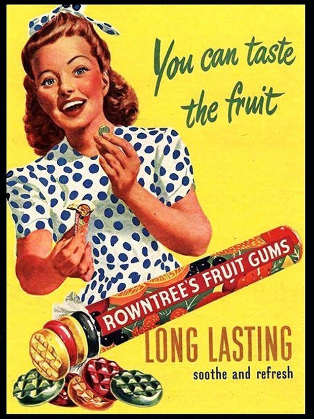 ROWNTREE'S FRUIT GUM Retro/Vintage Metal Plaque Sign Style Man Cave Garage