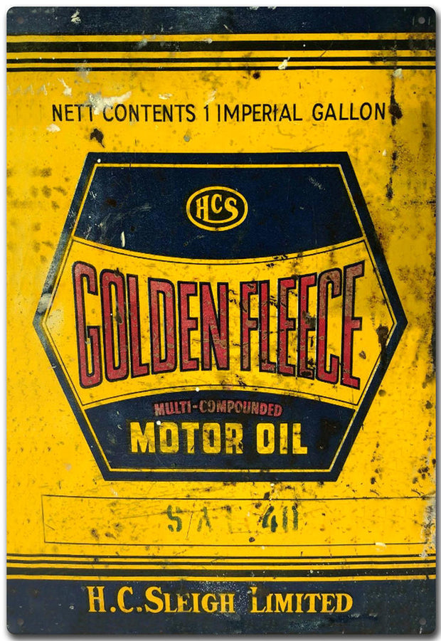 Golden Fleece Oil Can Label  - Fuel Oil Petrol Memorabilia