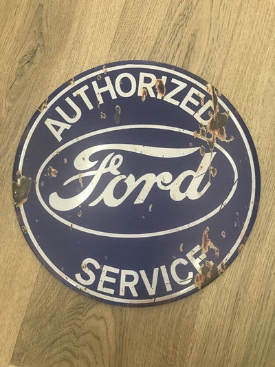 Ford Authorized Service Tin Sign - Round 40 cm