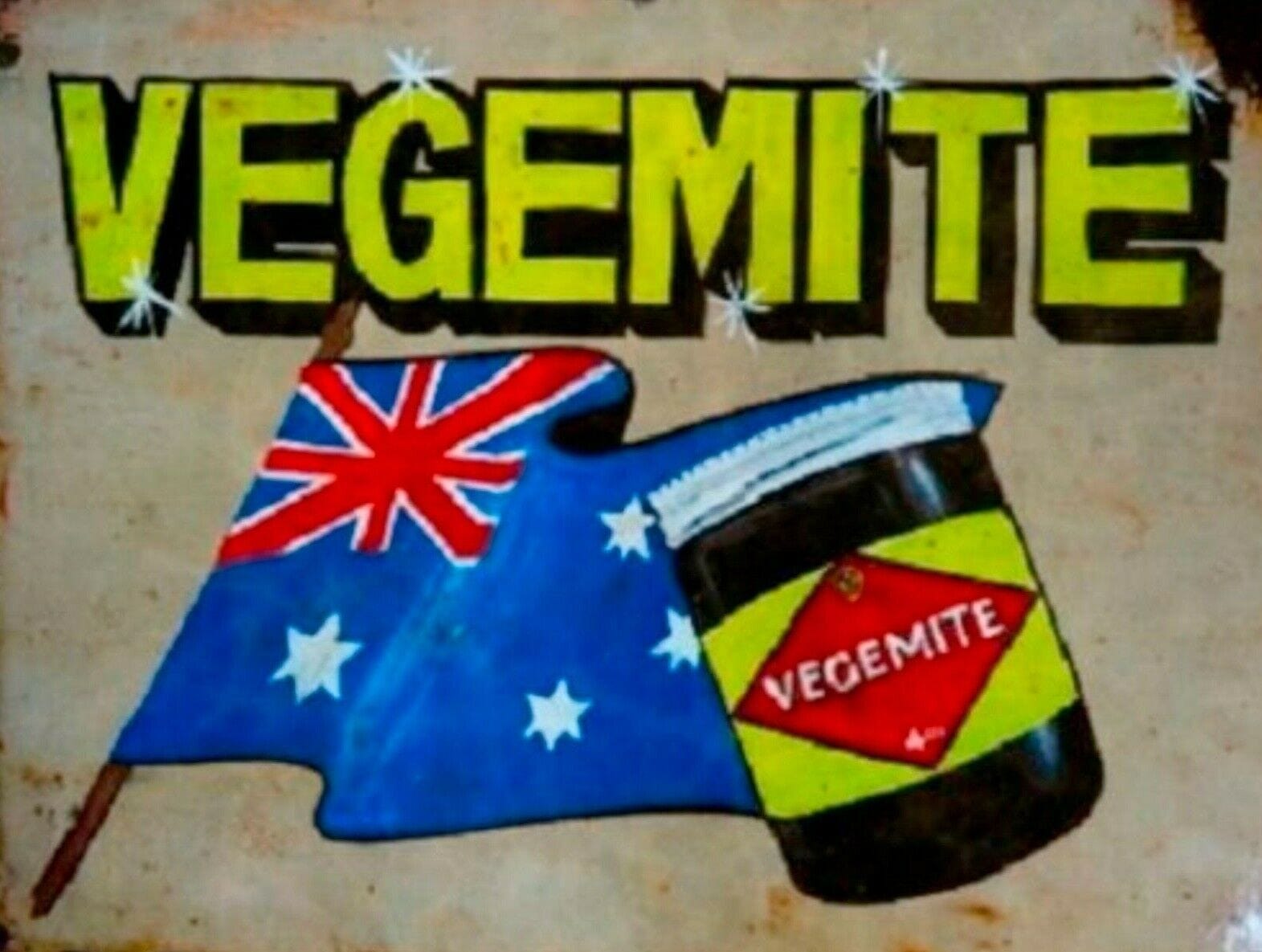 Brand new Vegemite sandwich smile tin metal sign free postage - Tin Sign Factory Australia