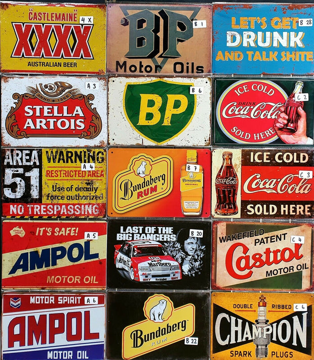 Bulk Buy 30 Tin Signs Bar Shed & Man Cave Signs