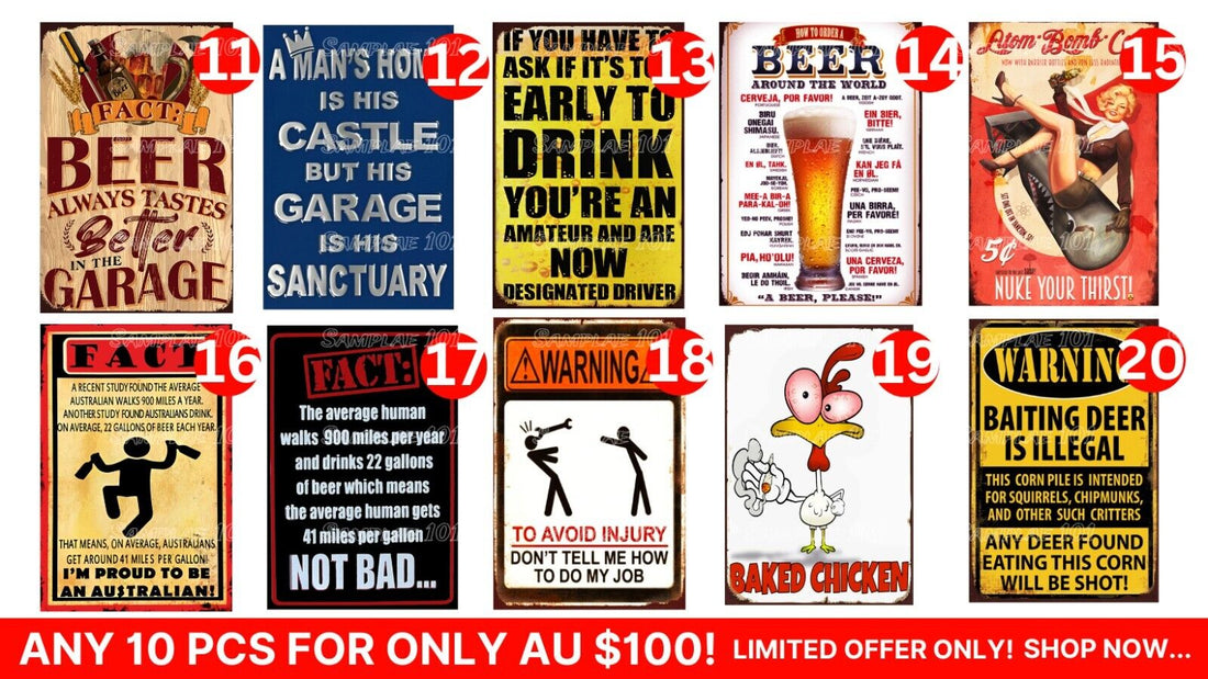 HUMOROUS SIGN-BULK BUY Retro/Vintage Look Metal Sign Home Wall Man Cave Garage