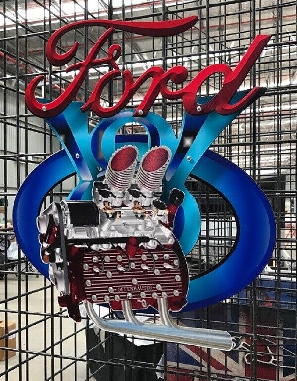 NEW Ford V8 4 piece tin metal sign - Tin Sign Factory Australia