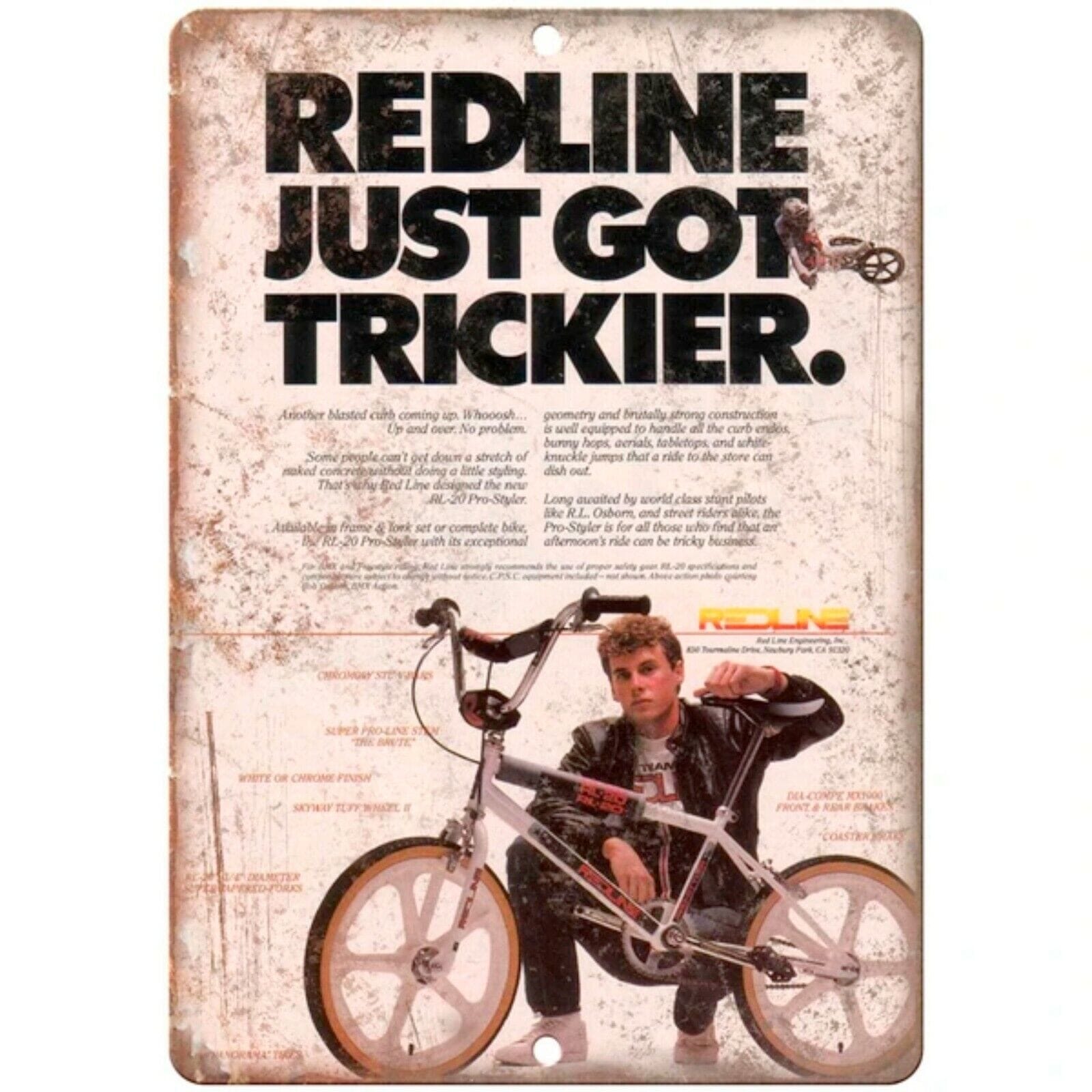 Redline BMX Bikes tin metal sign MAN CAVE Free Postage - Tin Sign Factory Australia