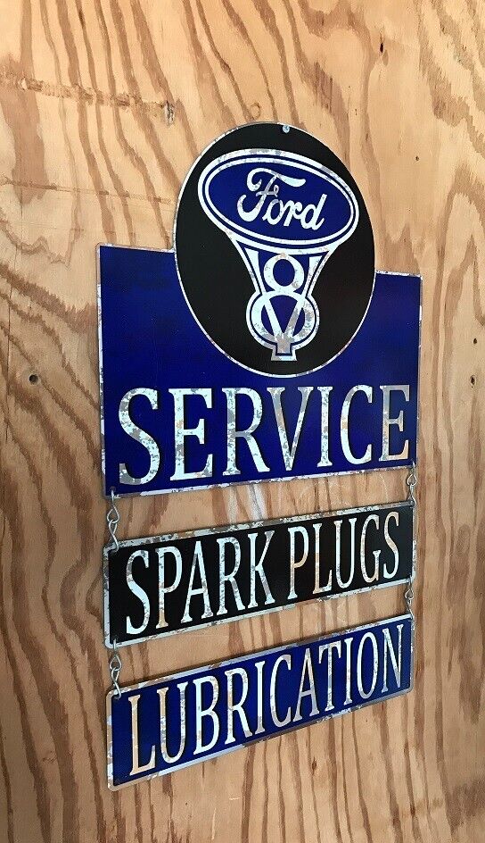 NEW Ford V8 4 piece tin metal sign - Tin Sign Factory Australia