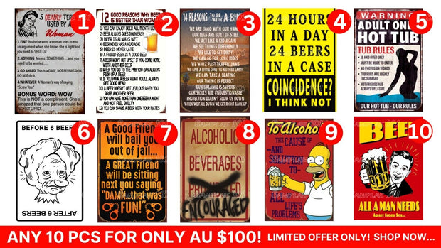 HUMOROUS SIGN-BULK BUY Retro/Vintage Look Metal Sign Home Wall Man Cave Garage
