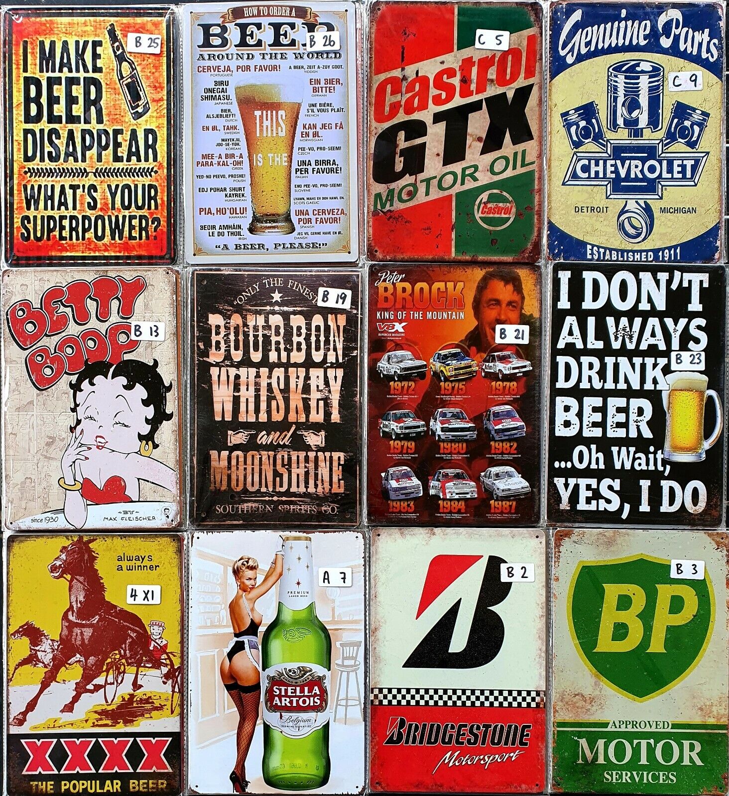 Bulk Buy 30 Tin Signs Bar Shed & Man Cave Signs - Tin Sign Factory Australia
