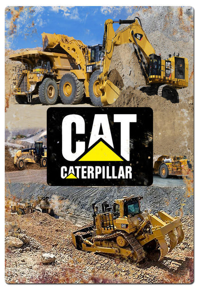 Cat Caterpillar - metal  Sign